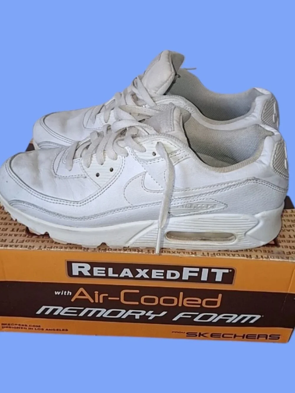 Nike Air Max 90 Low Top Lace Up Sneakers White Men's Athletic Shoe Size 10.5